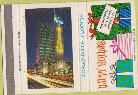 Matchbook Cover - Independent Insurance Jacksonville FL 40 Strike