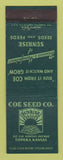 Matchbook Cover - Coe Seed Feed Topeka KS