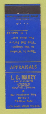 Matchbook Cover - LC Mauzy Appraisers Engineers Detroit MI