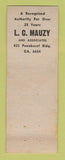 Matchbook Cover - LC Mauzy Appraisers Engineers Detroit MI