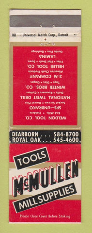 Matchbook Cover - McMullen Tool Mill Suply Dearborn Royal Oak MI