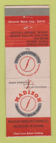 Matchbook Cover - Madison Adjustable Boring Tools Muskegon MI