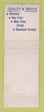 Matchbook Cover - Craft Blue Print Company Ferndale MI