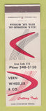 Matchbook Cover - Vern Wheeler Cutting Tools Royal Oak MI