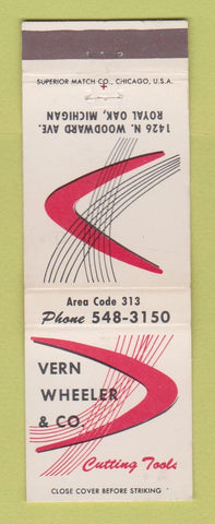 Matchbook Cover - Vern Wheeler Cutting Tools Royal Oak MI