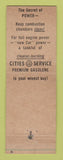 Matchbook Cover - Cities oil gas FJ Babe Kayser St Peter MN PRINTING ERROR