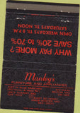 Matchbook Cover - Manley Furniture Belton MO 40 Strike