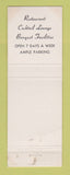 Matchbook Cover - Somerville Inn Somerville NJ