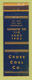 Matchbook Cover - Cross Coal Coke Oil Burners