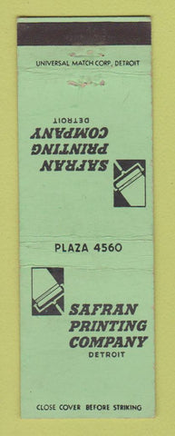 Matchbook Cover - Safran Printing Company Detroit MI