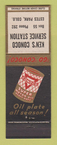 Matchbook Cover - Ken's Conoco oil gas Estes Park Colorado