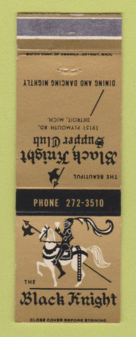 Matchbook Cover - The Black Knight Supper Club Detroit MI