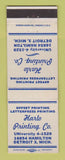 Matchbook Cover - Harlo Printing Letterpress Detroit MI