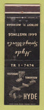 Matchbook Cover - Hyde Spring & Wire Detroit MI WEAR