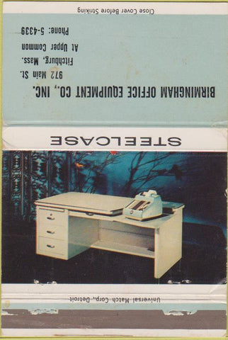 Matchbook Cover - Steelcase 60s Modern Furniture Fitchburg MA 40 Strike