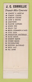 Matchbook Cover - JC Cornillie Builders Supply Concrete Detroit MI