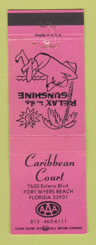 Matchbook Cover - Caribbean Court Motel Fort Myers Beach FL