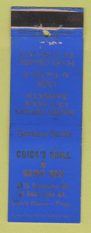Matchbook Cover - Chick's Grill Dairy Bar Detroit? WEAR