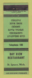 Matchbook Cover - Bay View Restaurant St Ignace MI