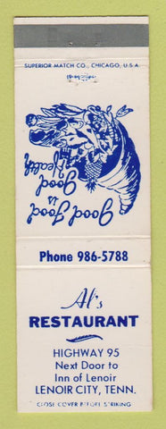 Matchbook Cover - Al's Restaurant Lenoir City TN