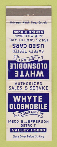 Matchbook Cover - Whyte Oldsmobile Detroit MI