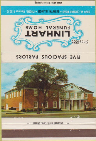 Matchbook Cover - Linhart Funeral Home Berwyn IL 40 Strike