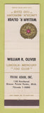 Matchbook Cover William Oliver Lincoln Mercury Grosse Pointe Farms MI Frank Adam