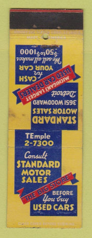 Matchbook Cover - Standard Motor Sales Used Cars Detroit MI WEAR
