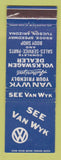Matchbook Cover - Van Wyk Volkswagen Tucson AZ WEAR