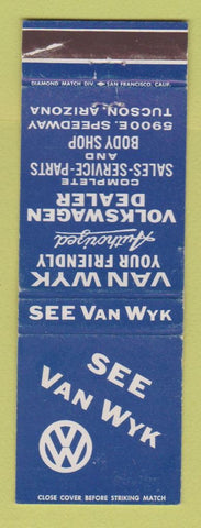 Matchbook Cover - Van Wyk Volkswagen Tucson AZ WEAR