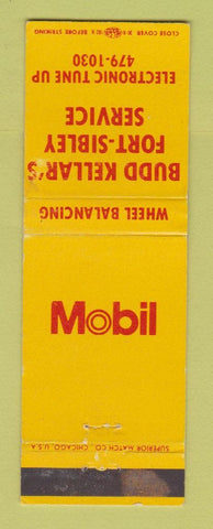 Matchbook Cover - Mobil oil gas Budd Kellar's Fort Sibley WEAR