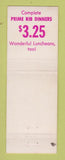 Matchbook Cover - Prime Rib Waikiki Hawaii Grog Shop