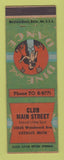 Matchbook Cover - Club Main Street Detroit MI