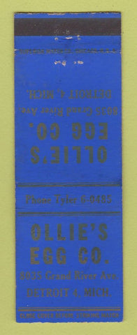 Matchbook Cover - Ollie's Egg Company Detroit MI