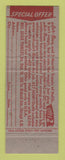 Matchbook Cover - Oror Ban Air Freshener