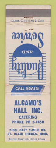 Matchbook Cover - Alcamo's Hall Catering St Clair Shores MI food WEAR