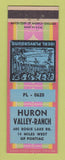 Matchbook Cover - Huron Valley Ranch Pontiac MI area