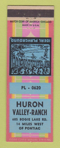Matchbook Cover - Huron Valley Ranch Pontiac MI area