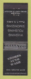 Matchbook Cover - Shores Auto Wash Car Detroit MI