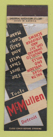 Matchbook Cover - McMullen Tools Detroit MI WEAR