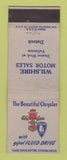 Matchbook Cover - Wilshire Motors Chrysler Plymouth Detroit MI
