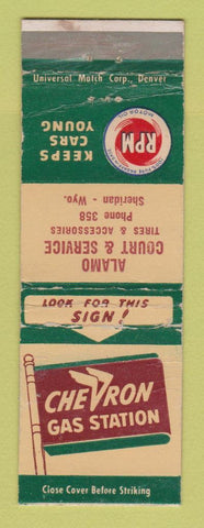 Matchbook Cover - Chevron oil gas Alamo Court Sheridan WY WORN