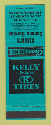 Matchbook Cover - Kelly Tires Kuhn's Sunoco oil gas Bourbon IN