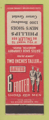 Matchbook Cover - Bates Men's Shoes Phillips Detroit MI