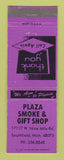 Matchbook Cover - Plaza Smoke Gift Shop tobacco Southfield MI