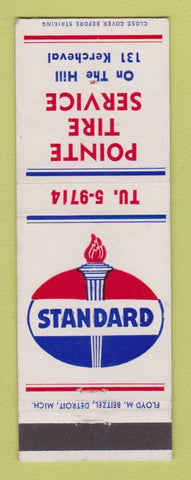 Matchbook Cover - Pointe Tire Service Standard oil gas Detroit MI