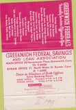Matchbook Cover - Greenwich Federal Savings  and  Loan CN 40 Strike