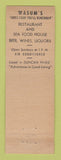 Matchbook Cover - Wasum's Restaurant Detroit MI