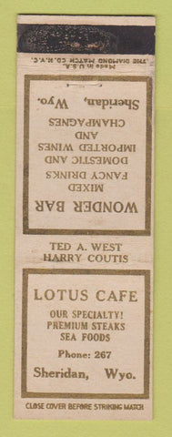 Matchbook Cover - Lotus Cafe Sheridan WY WEAR