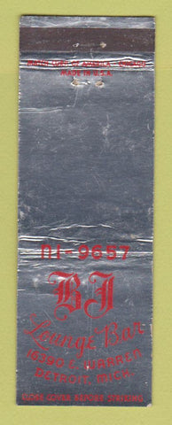 Matchbook Cover - BJ Lounge Bar Detroit MI WEAR
